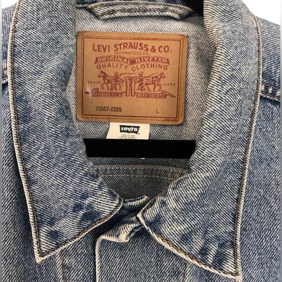 LEVI’S Men’s Relaxed Trucker Denim Jacket Medium Wash Oversized Sz L - Picture 5 of 9